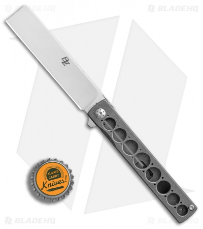 Brad Zinker Custom CZ Razor Frame Lock Knife Titanium (3.3" Mirror)