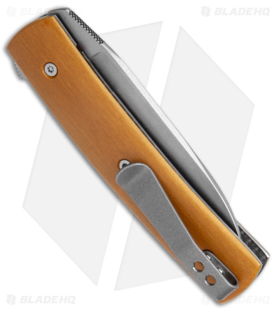 Brad Zinker Custom FR Liner Lock Flipper Knife Vintage Paper Micarta (2.8" SW)