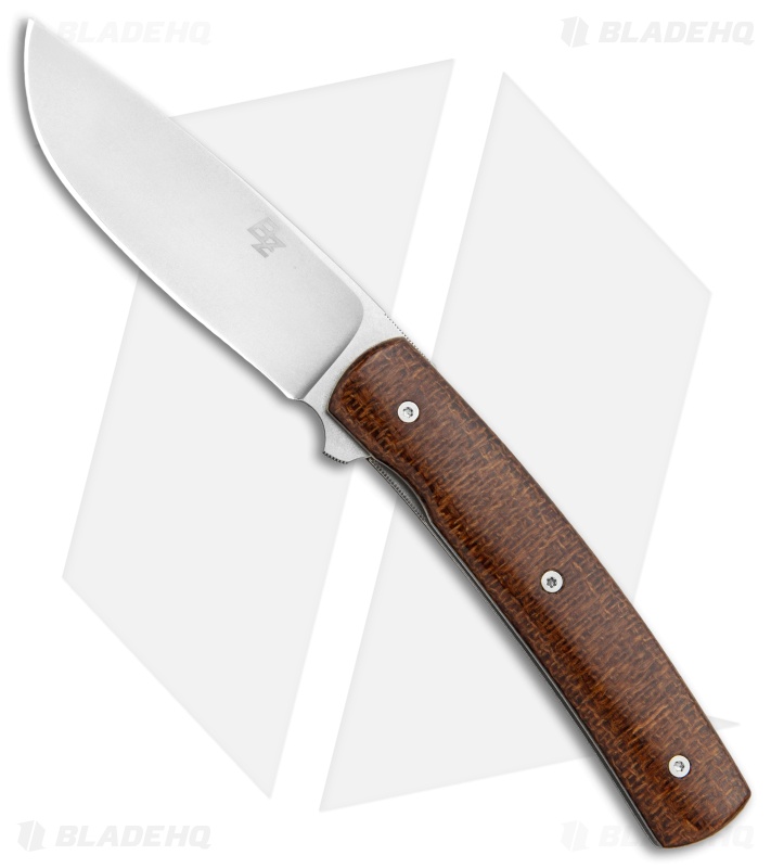 Brad Zinker Custom FR Liner Lock Knife Natural Burlap Micarta (3.25" SW
