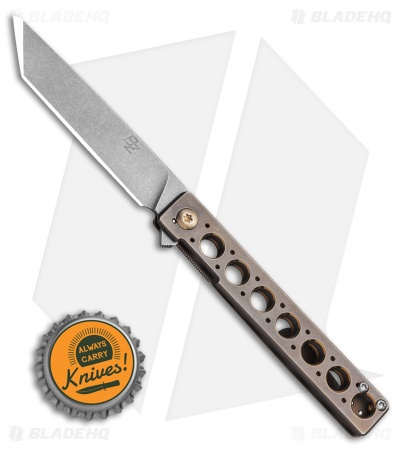 Brad Zinker Custom Miscreant Frame Lock Flipper Knife Bronze Ti (3.375" BB/SW)