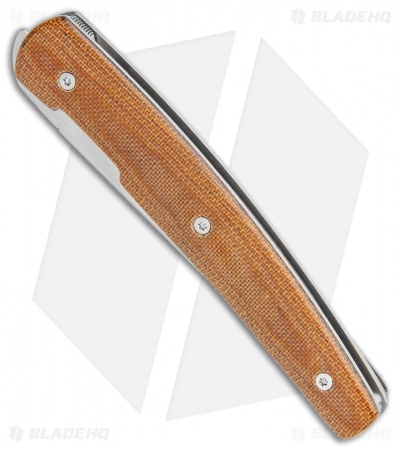 Brad Zinker Custom Swayfront Front Flipper Knife Natural Linen Micarta (3.8" SW)