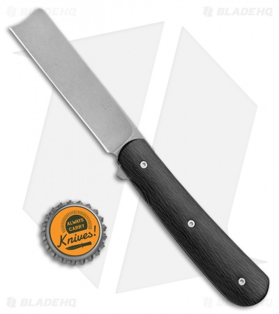 Brad Zinker Custom Swayzor Razor Frame Lock Knife Sidecut CF (3.25" Stonewash)