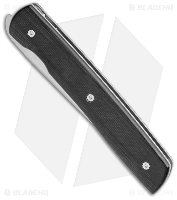 Brad Zinker Custom Urban Trapper Liner Lock Knife Black Canvas Micarta (3.8" SW)