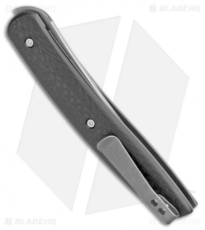 Brad Zinker Custom Persian Front Flipper Knife Carbon Fiber (3.8" Stonewash)