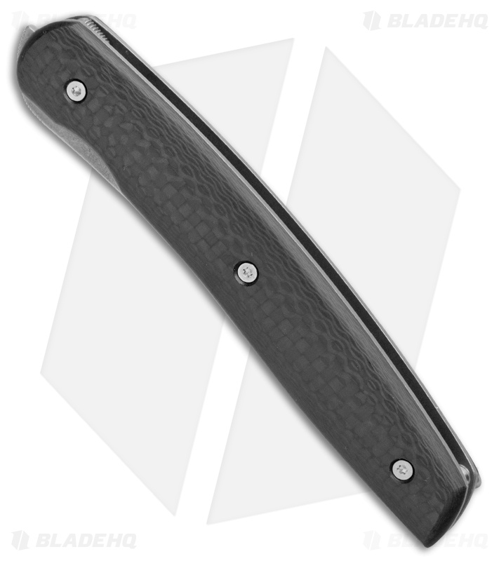 Brad Zinker Custom Persian Front Flipper Knife Carbon Fiber (3.8" Stonewash)
