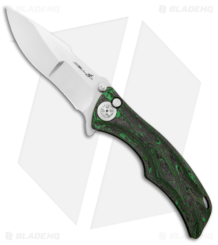 Brian Tighe Custom Tighe Down Knife Integral Black/Green CF (4" Polish)