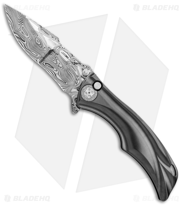 Brian Tighe Custom Tighe Down Knife Plunge Lock DLC Ti (4" Damasteel)