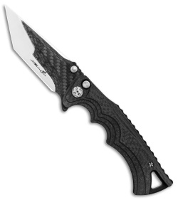 Brian Tighe Custom Tighe Fighter Tanto Flipper Knife Carbon Fiber (3.9" San Mai)