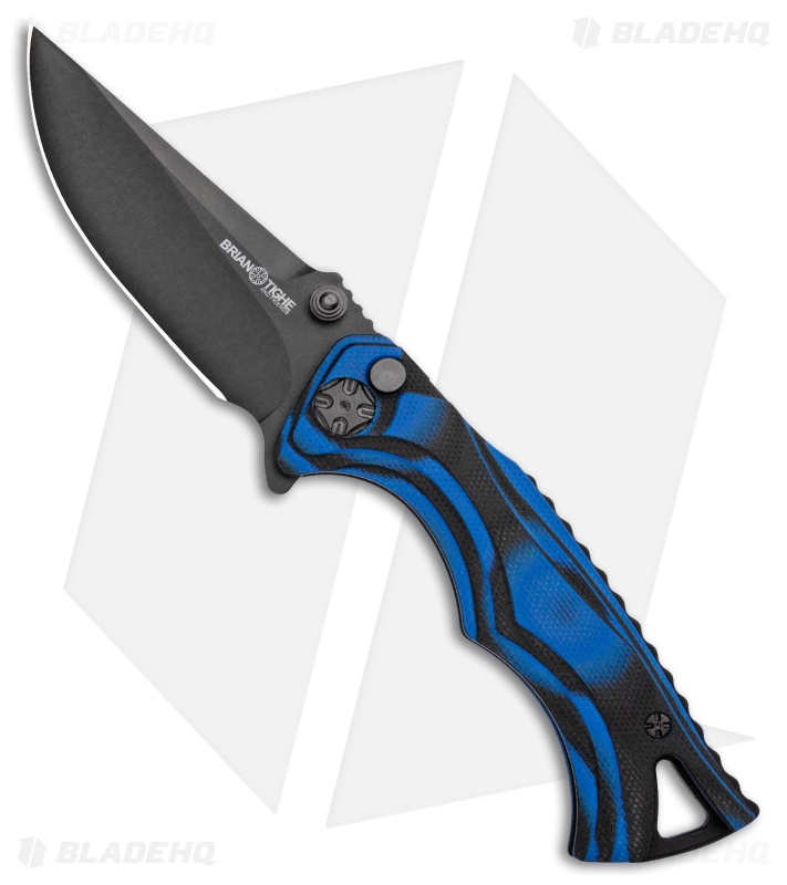 Brian Tighe & Friends Small Tighe Fighter Flipper Blue/Black G-10 (3" Black DLC)