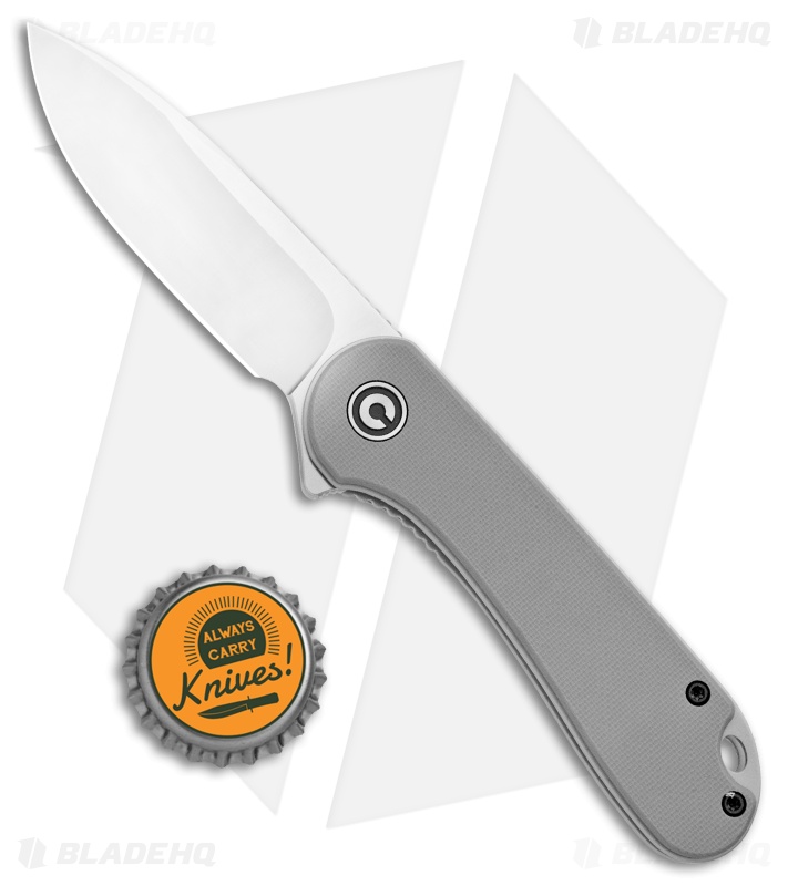 CIVIVI Elementum Folding Knife Gray G-10 & Satin Drop Point