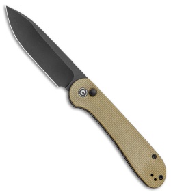 CIVIVI Elementum Button Lock Knife Olive Micarta (3.5" Black) C2103B