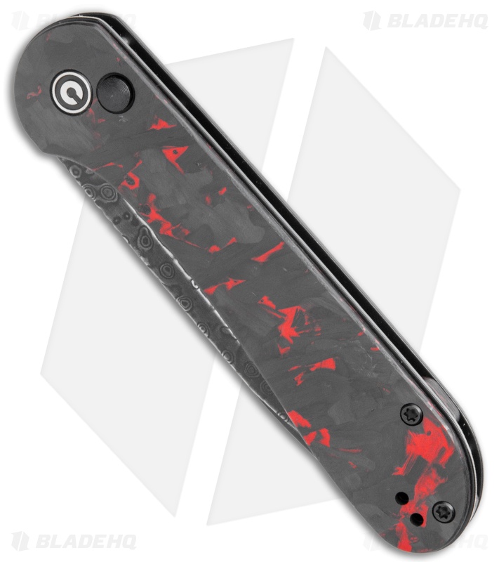 CIVIVI Elementum Button Lock Knife Red/Black Shred CF (3.5" Dam) C2103DS-2