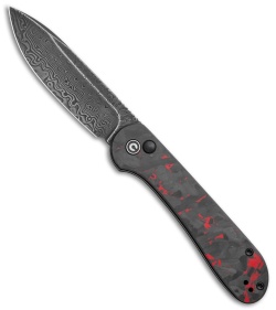 CIVIVI Elementum Button Lock Knife Red/Black Shred CF (3.5" Dam) C2103DS-2