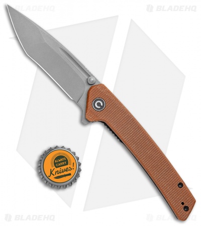 CIVIVI Keen Nadder Tanto Liner Lock Knife Brown Micarta (3.5" SW) C2021B