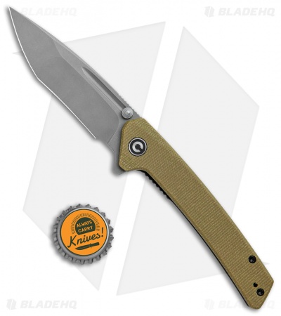 CIVIVI Keen Nadder Tanto Liner Lock Knife Olive Micarta (3.5" SW) C2021C