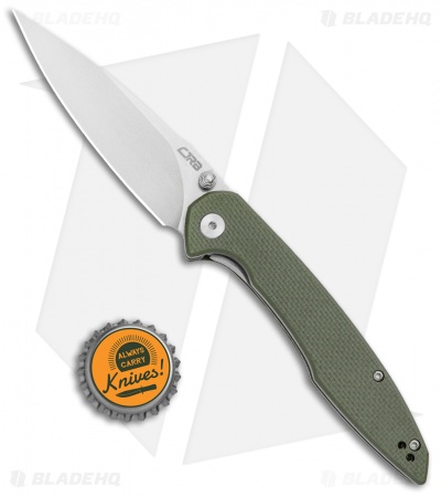 CJRB Cutlery Centros Liner Lock Knife Green G-10 (3.625" D2 Stonewash) J1905-GNF
