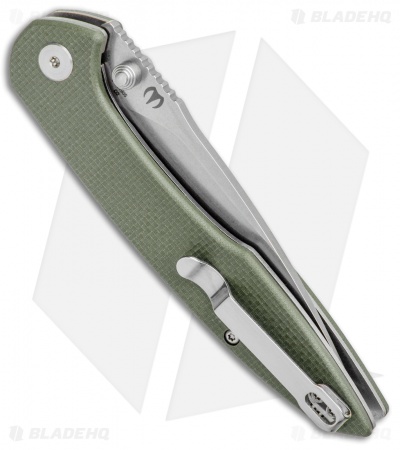 CJRB Cutlery Centros Liner Lock Knife Green G-10 (3.625" D2 Stonewash) J1905-GNF