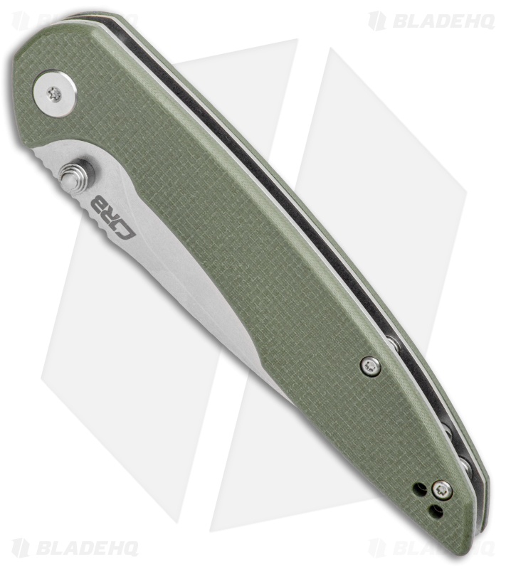 CJRB Cutlery Centros Liner Lock Knife Green G-10 (3.625" D2 Stonewash) J1905-GNF