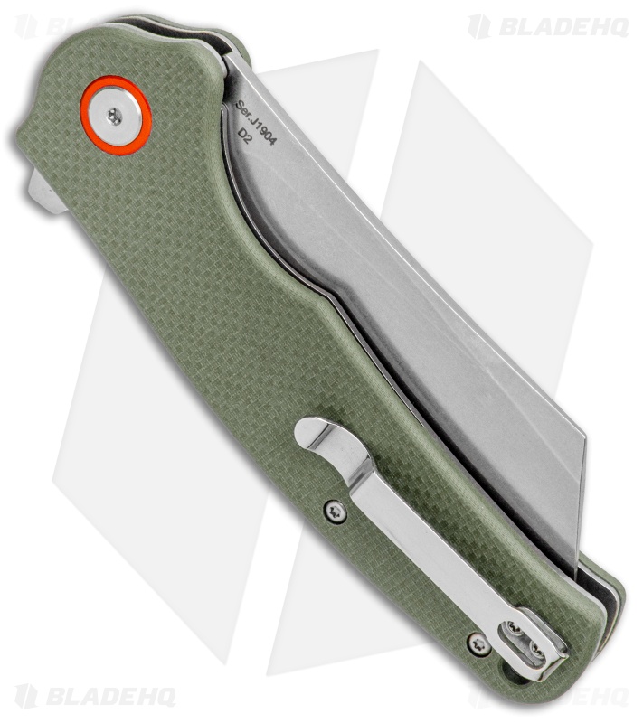 CJRB Cutlery Crag Liner Lock Knife Green G-10 (3.5" Stonewash) J1904-GNF