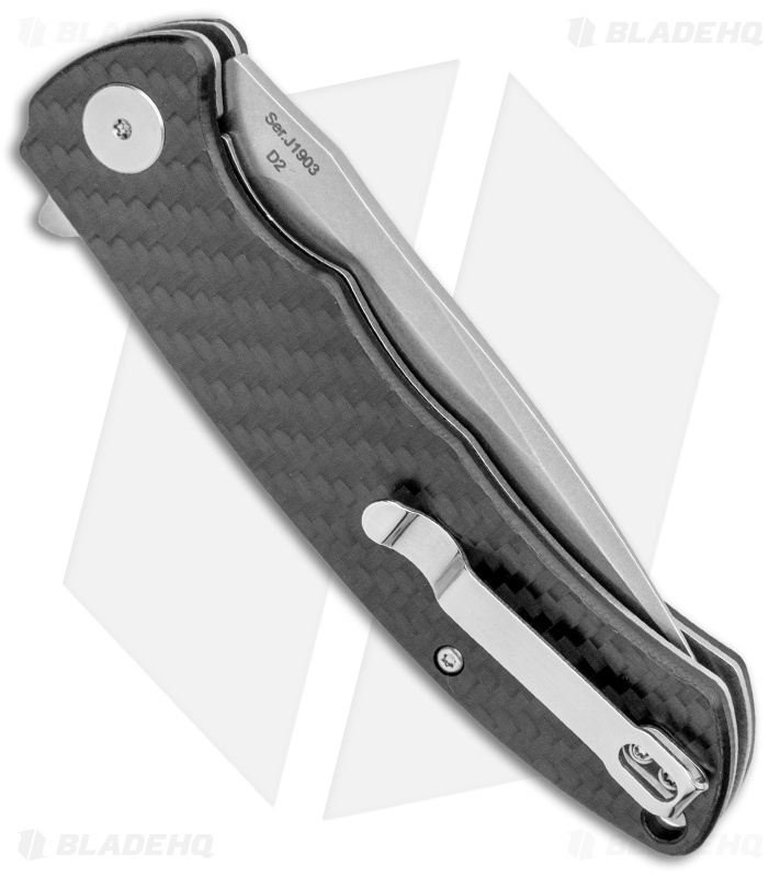 CJRB Cutlery Taiga Liner Lock Knife Carbon Fiber  (3.75" D2 Stonewash) J1903-CF