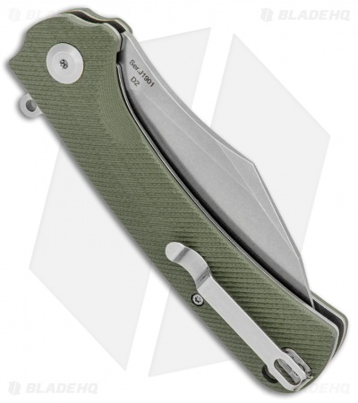CJRB Cutlery Talla Liner Lock Knife Green G-10 (3.25" D2 Stonewash) J1901-GNC