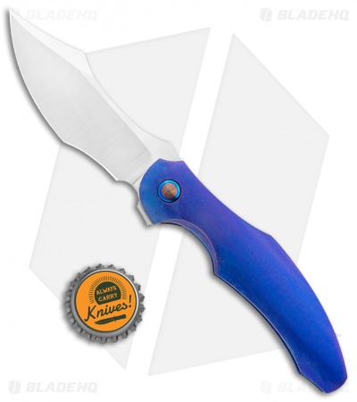 CMF Metalworks Custom Cutlass Frame Lock Knife Blue Ti (3.5" Satin)
