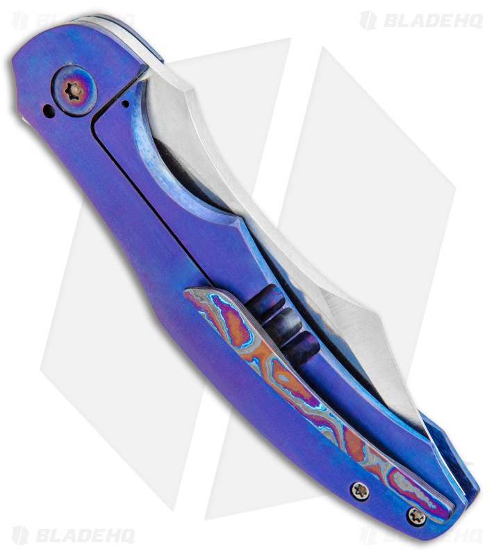 CMF Metalworks Custom Cutlass Frame Lock Knife Blue Ti (3.5" Satin)