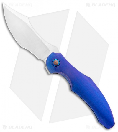 CMF Metalworks Custom Cutlass Frame Lock Knife Blue Ti (3.5" Satin)