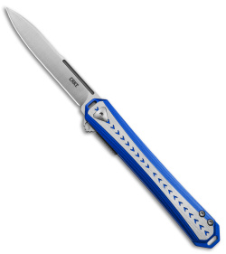 CRKT Stickler Liner Lock Assisted Flipper Knife Blue Aluminum (3.4" Satin)