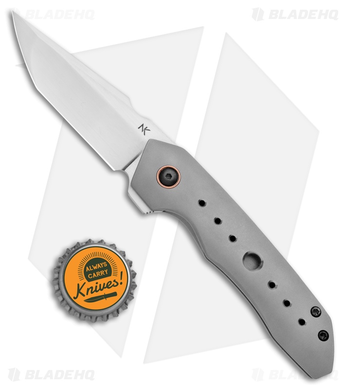 Chad Nell Custom Gent UDT Frame Lock Knife Titanium (3" Satin AEB-L)