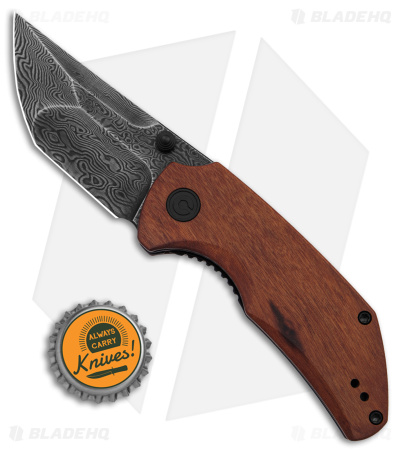 CIVIVI Thug 2 Liner Lock Knife Cuibourtia Wood (2.69" Damascus) C20028C-DS1