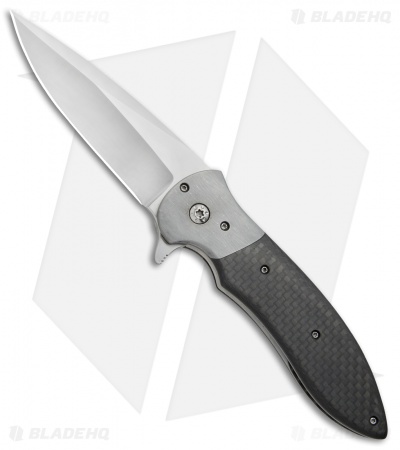  Crawford Custom Point Guard Flipper Knife Carbon Fiber (3.625" Satin)