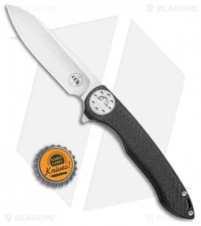 Curtiss Custom Cruze Flipper Frame Lock Knife Carbon Fiber/Titanium (3.5" Satin)