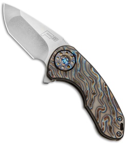 Curtiss Custom Knives F3 Compact Frame Lock Knife Flamed Ti (2.5" Stonewash)