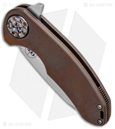 Curtiss Custom F3 Medium Wharncliffe Frame Lock Knife Titanium Bronze (3.13" SW)