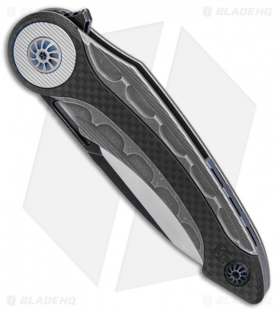 Custom Knife Factory Bragga Frame Lock Knife Ti/CF (3.25 Satin) CKF