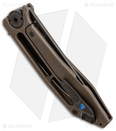 Custom Knife Factory Kadat Flipper Knife Bronze Ti/CF (4.3" Black SW) CKF