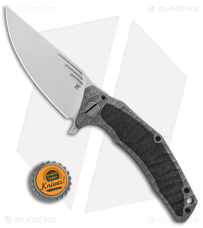 Custom Knife Factory Morrf 5 | Sculpted Ti/CF Flipper Knife