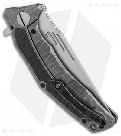 Custom Knife Factory Morrf 5 Flipper Knife Sculpted Ti/CF (3.5" Satin) CKF