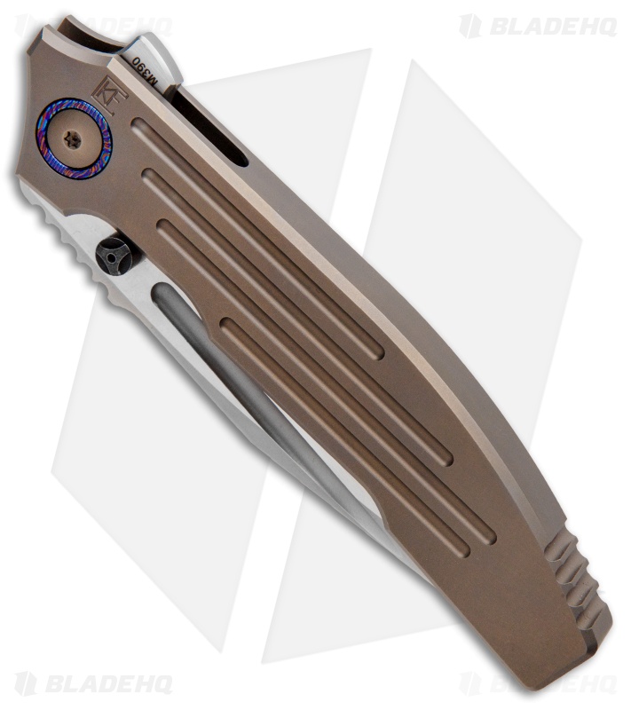 Custom Knife Factory Snafu 2.0  Flipper Knife Titanium (3.9" Bead Blast) CFK022