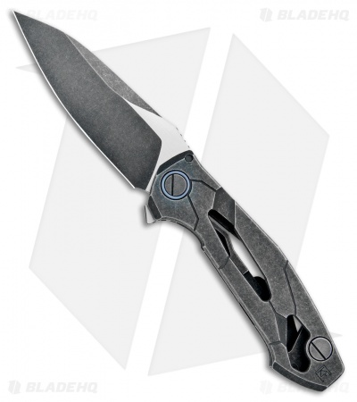 Custom Knife Factory T14 Flipper Knife Black SW Ti  (4.3" Black SW) CKF