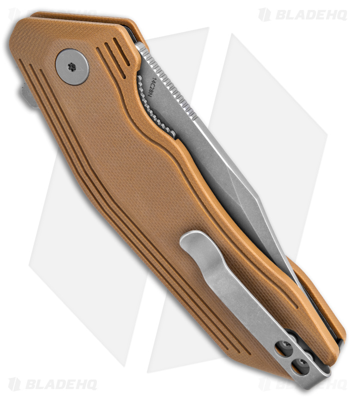 Damned Designs Cerberus Liner Lock Knife Tan G-10 (3.25" SW)