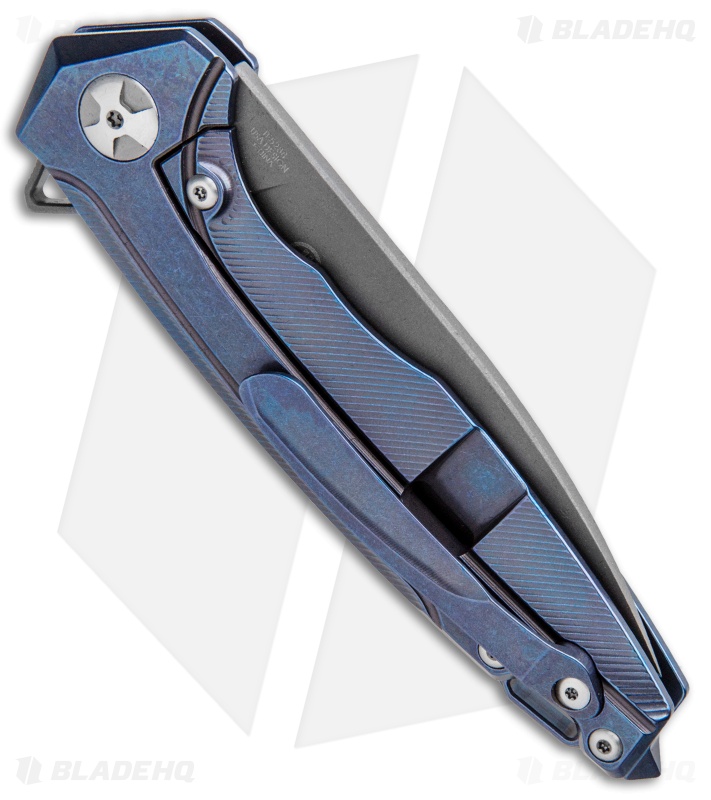 Defcon Blade Works JK Frame Lock Knife Blue Titanium (3.6" Bead Blast) TF5288
