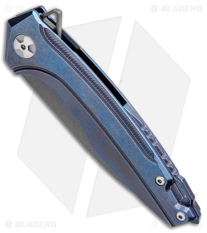 Defcon Blade Works JK Frame Lock Knife Blue Titanium (3.6" Bead Blast) TF5288
