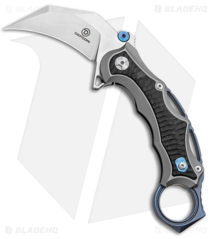 Defcon Blade Works JK Karambit Knife Black G-10/Ti (2.5" Satin) TF5221