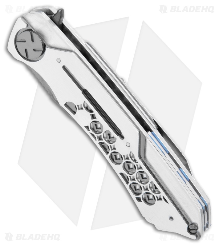 Dew Hara Custom Mini Mina Liner Lock Knife Hand Rubbed Ti (3.5" Etched Mirror)