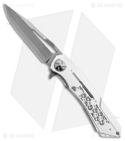 Dew Hara Custom Mini Mina Liner Lock Knife Hand Rubbed Ti (3.5" Etched Mirror)