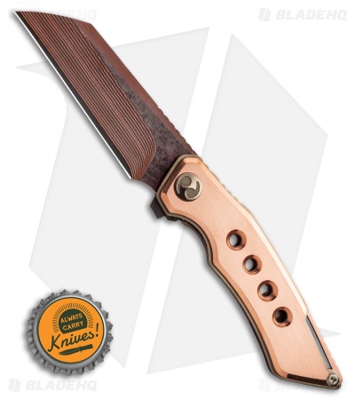 Dew Hara Custom Ray Liner Lock Knife Copper (3.5" Copperized VG-10)