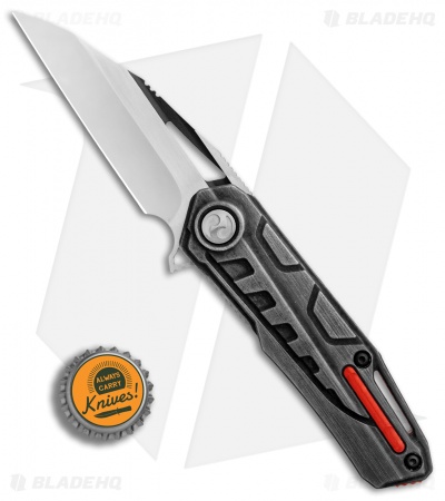 Dew Hara Custom Raikiri Liner Lock Knife Etched Duralumin (3.75" Mirror Polish)