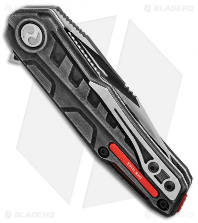 Dew Hara Custom Raikiri Liner Lock Knife Etched Duralumin (3.75" Mirror Polish)
